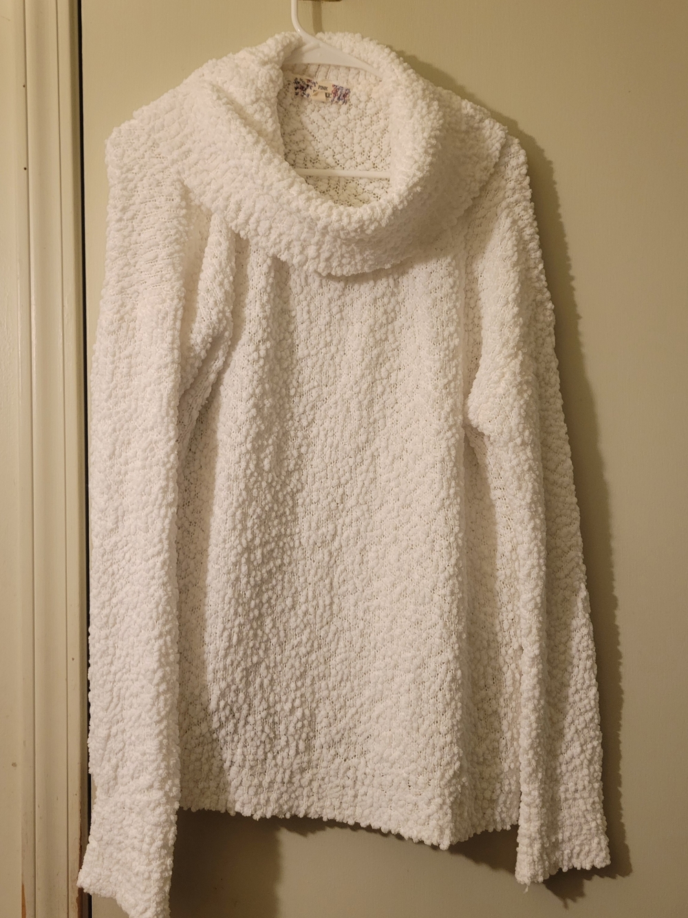 Pink Republic Plush White Cowl Neck Sweater